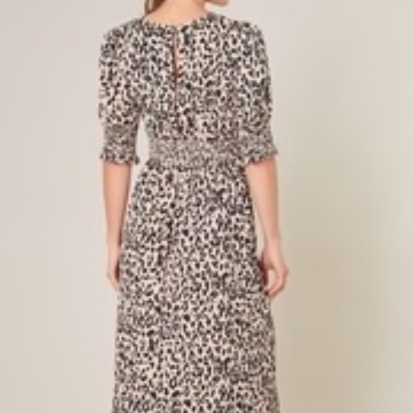 NWT Sugarlips Lassie Leopard Showoff Smocked Waist Midi Dress - Picture 6 of 7